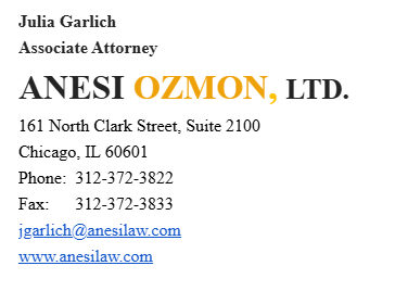 Julia L. Garlich | Associate Attorney | ANESI OZMON, LTD.